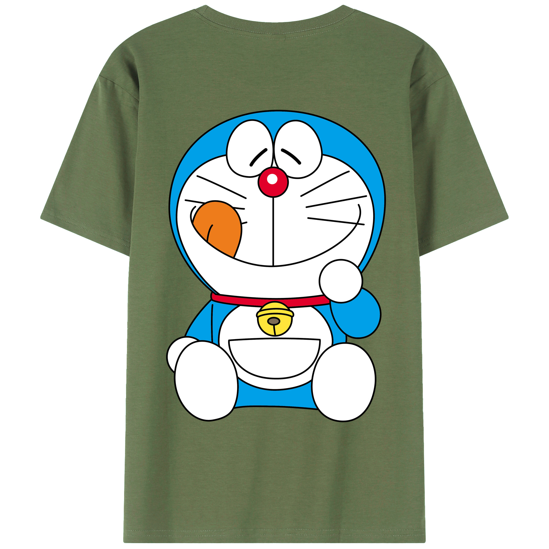 （画像用） ドラえもん Doraemon 綿100％ メンズ半袖Tシャツ（バックプリント） 通気性